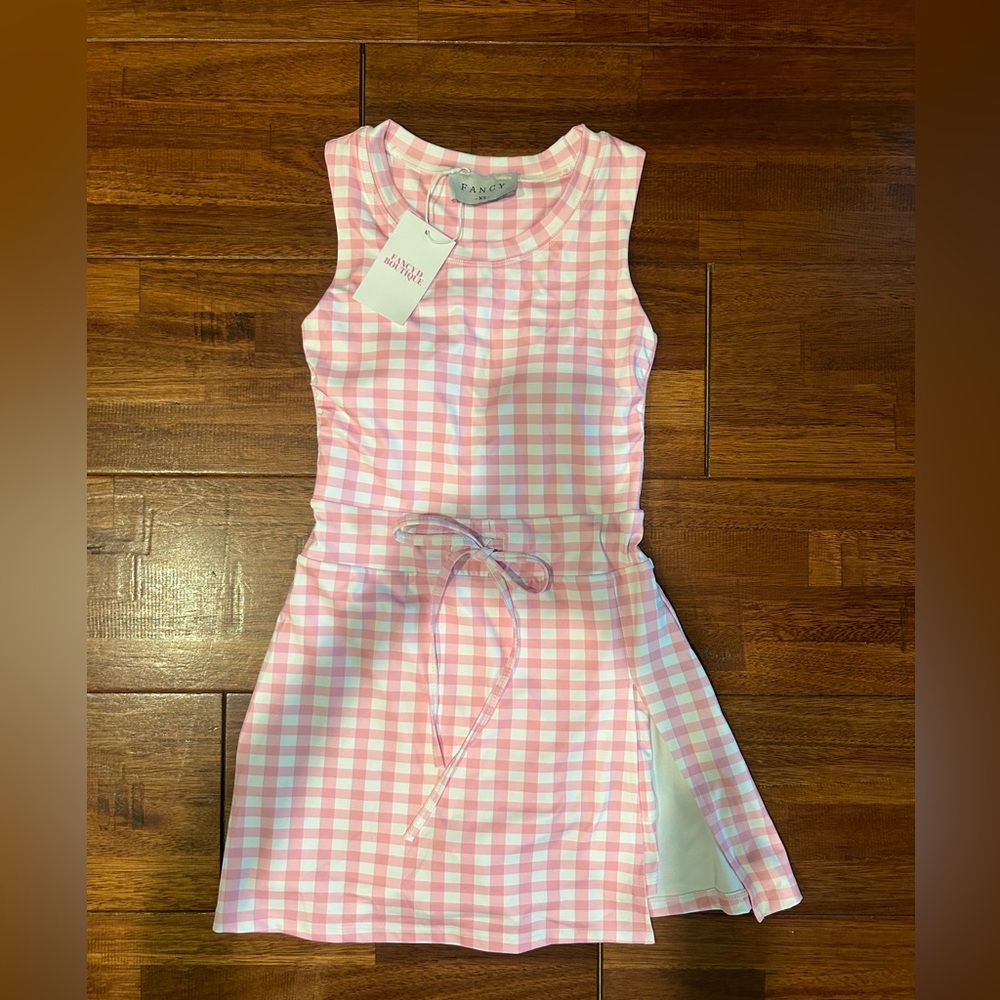 NWT Fancy D Pink and White Gingham Athletic Dress